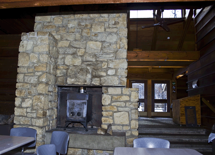 Lodge Sitting Area and Fireplace